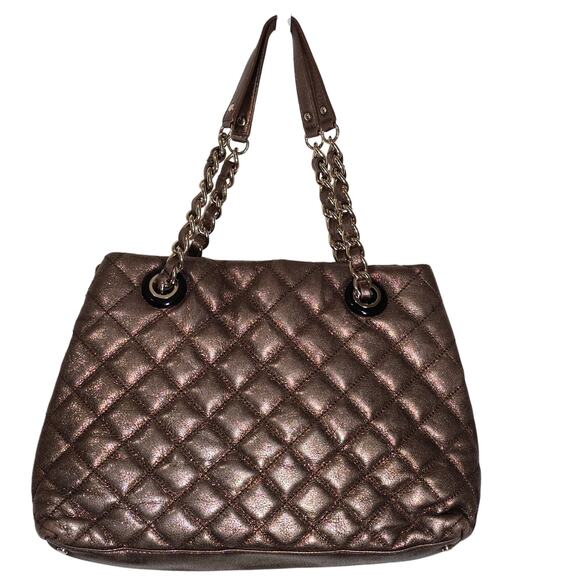Kate Spade Gold Coast Maryann Quilted Leather Bronze Gold Purse Bag Gold 16x10x5 - Picture 5 of 8